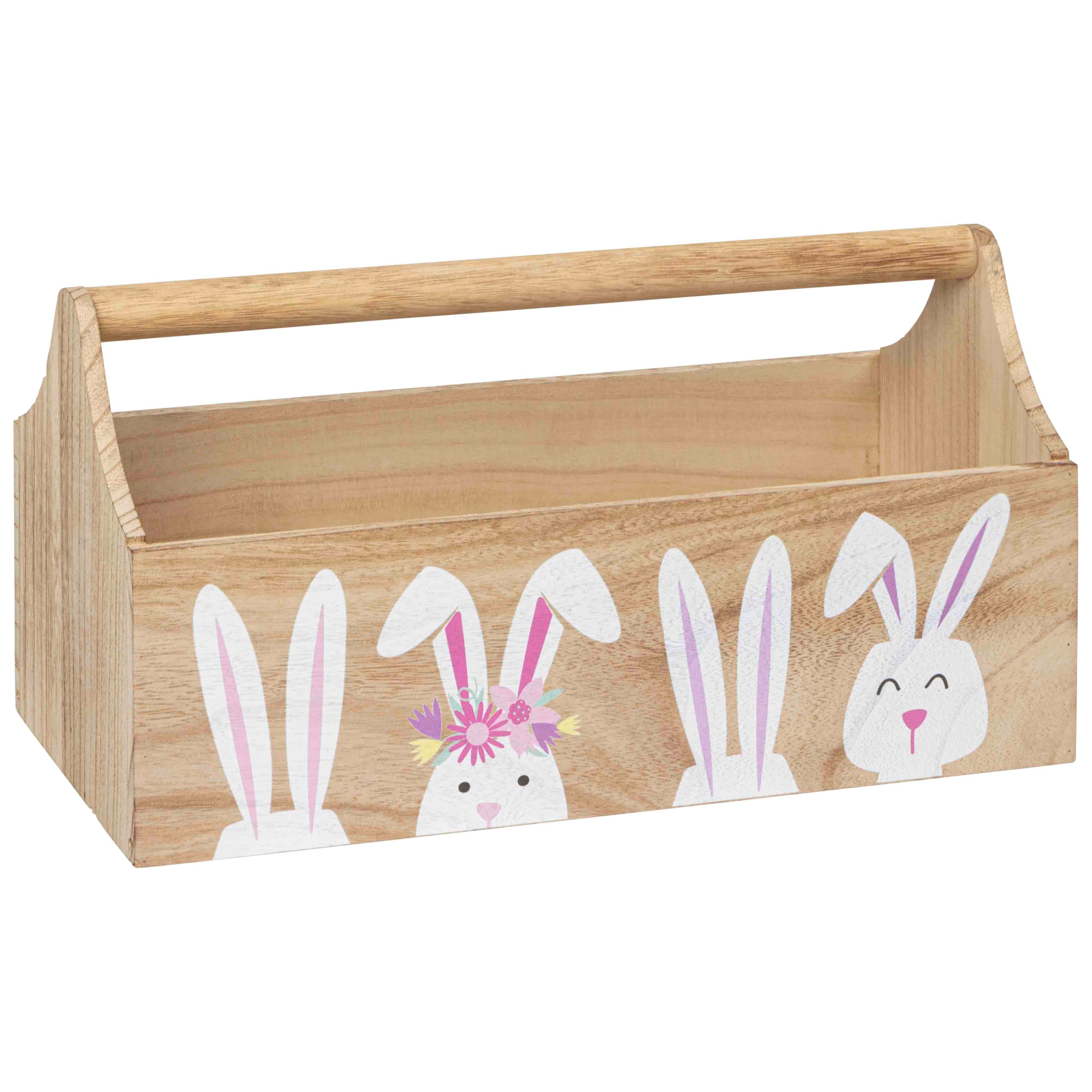 Picture of Houten draagbak 34,5x16x11/18 cm Paashaas