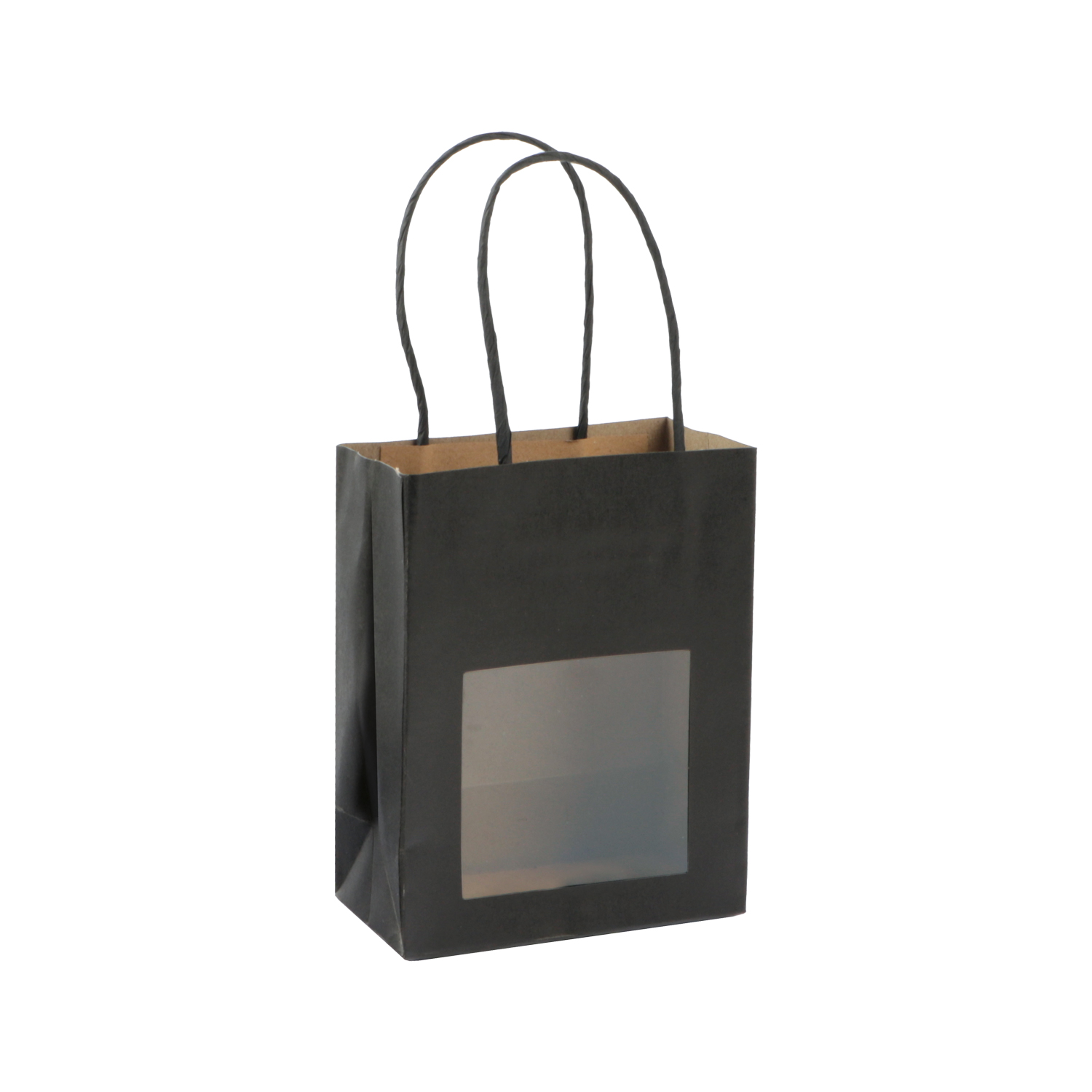 Picture of Ctn à 25 window bag intense black 11.5+6.5x14.7 cm