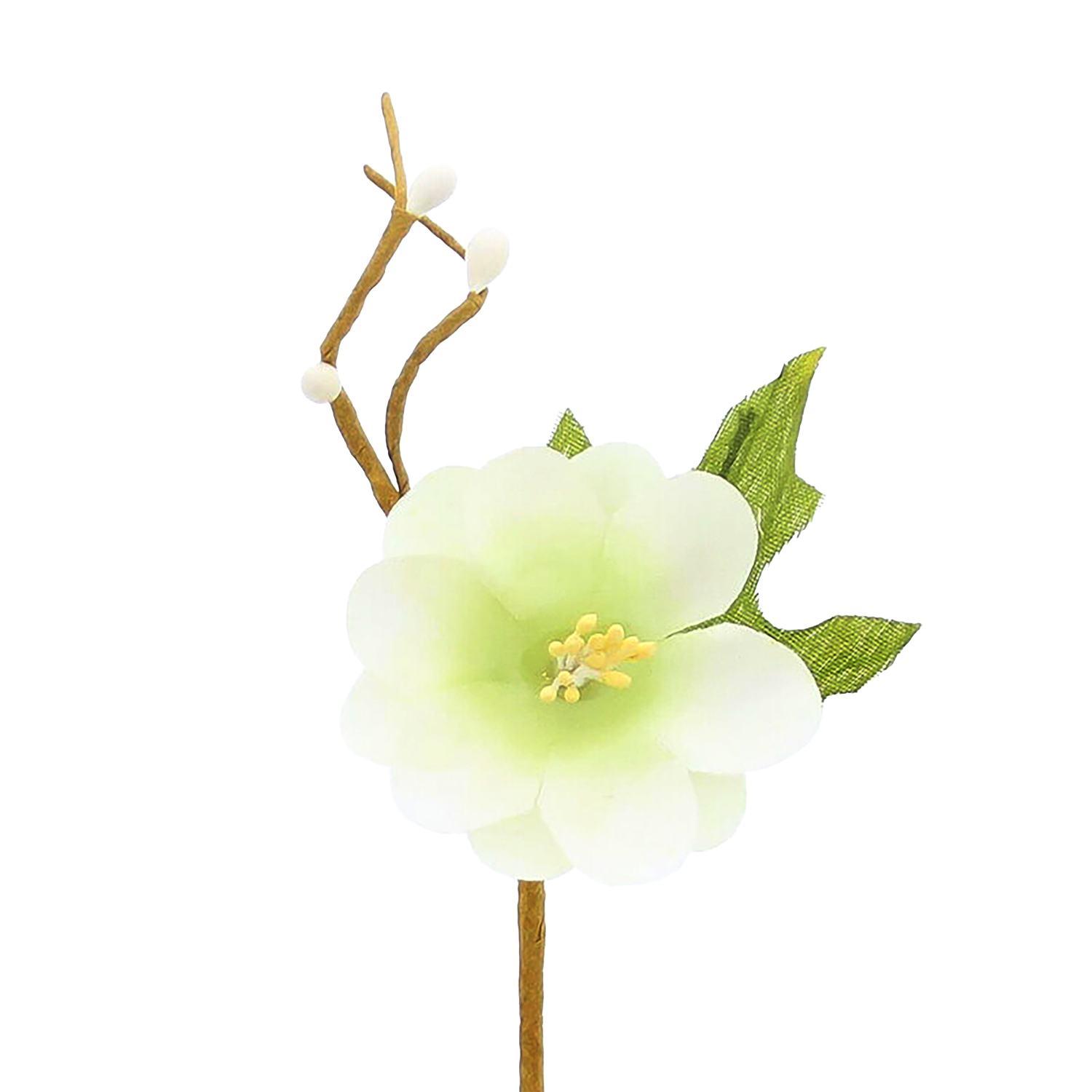 Picture of Ds à 96 decoratie lentebloesem r3x5 cm steker 5,5 cm licht groen