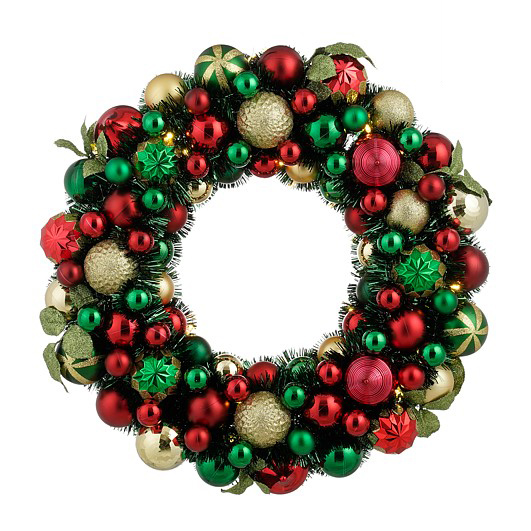 Afbeelding van Kerstkrans Ø47x8,5 cm met 58 leds