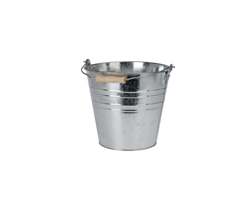 Picture of Zinc bucket 29.5/20.5x26.5 cm 12 ltr with wooden handle