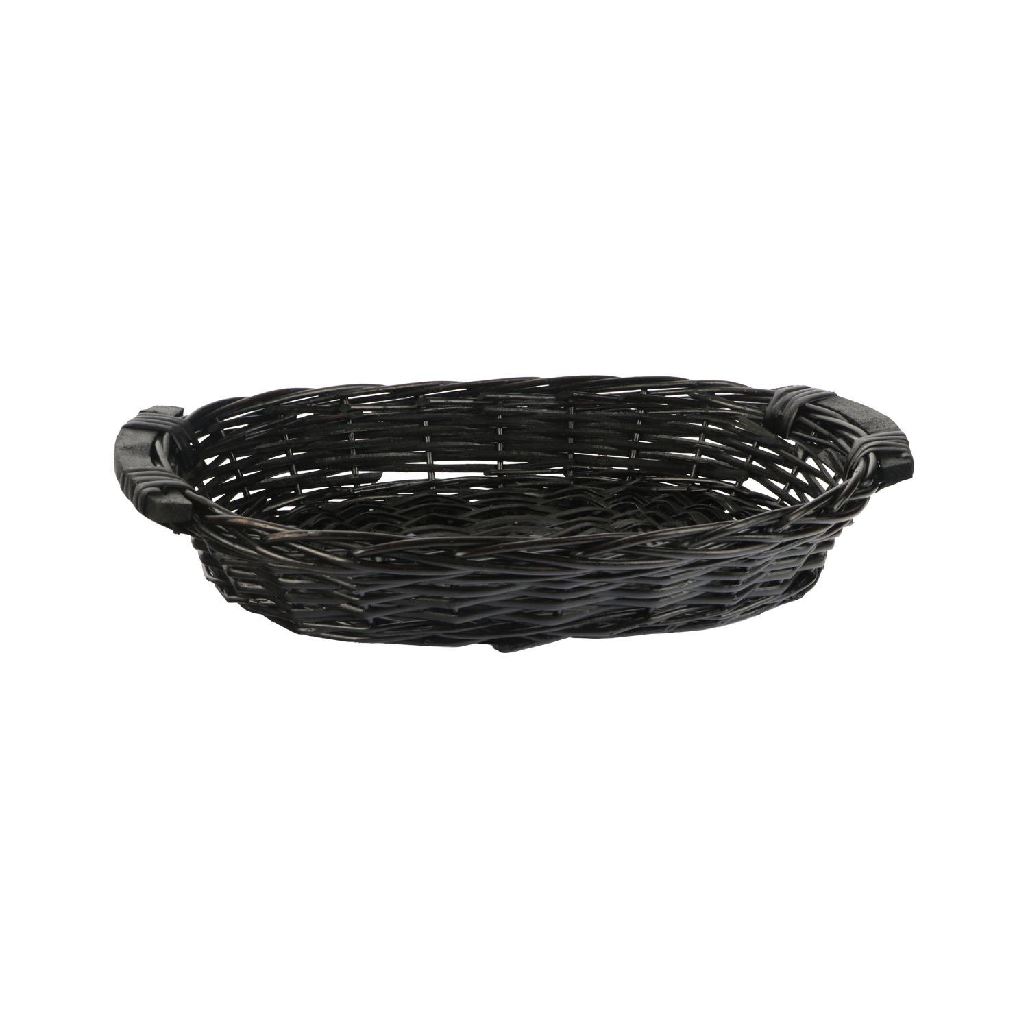 Picture of Oval basket 39x29x8 cm black paint with two handles