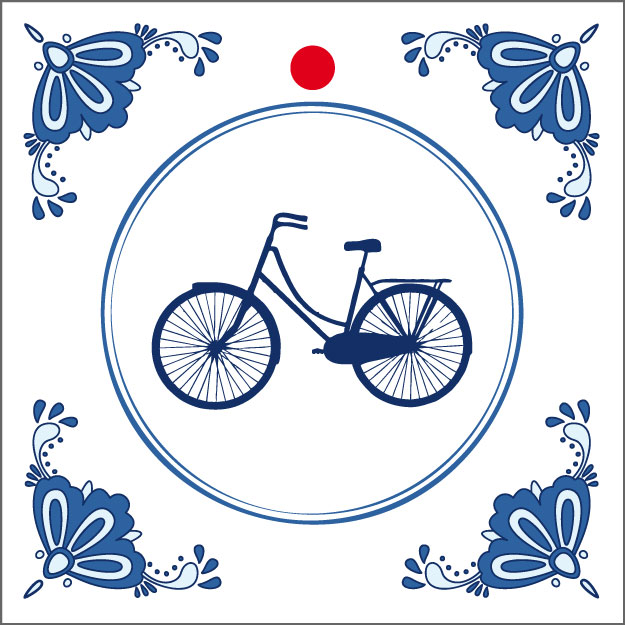 Picture of Pak à 20 kadokaartjes Delftsblauw Fiets