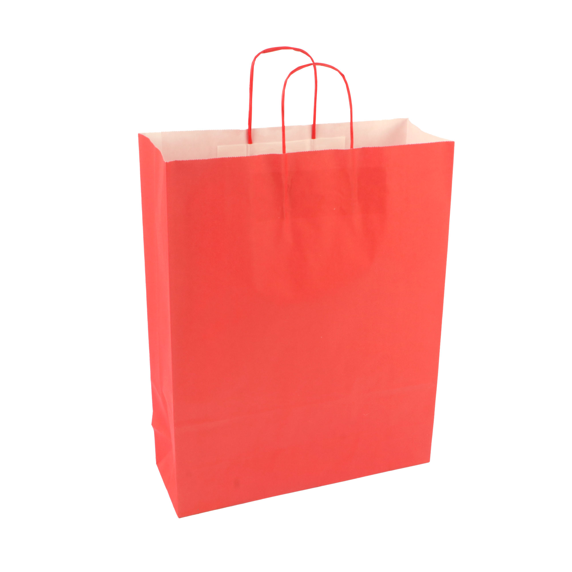 Picture of Pak à 50 papieren tas rood 32+12x41 cm 100grs