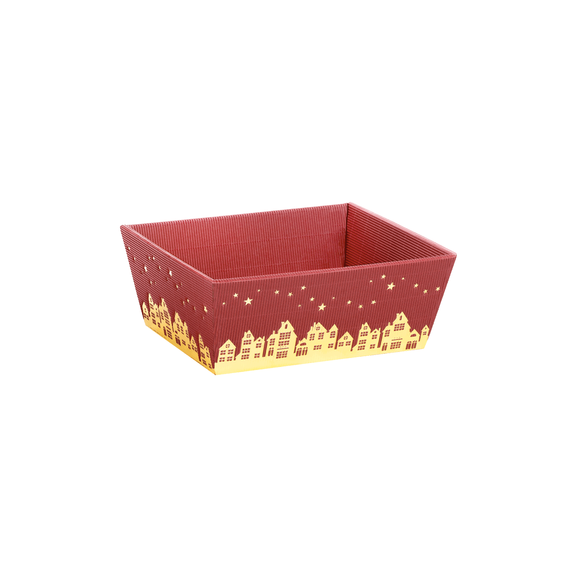 Afbeelding van Ds à 25 kartonnen bak 19,8x14,8x9,5 cm Winter Lights Bordeaux
