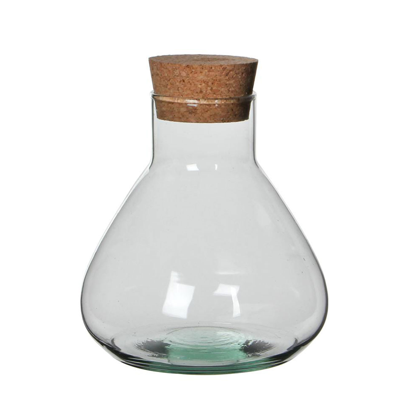 Picture of Voorraadpot/vaas recycled glas 17x18 cm , met kurk (l)
