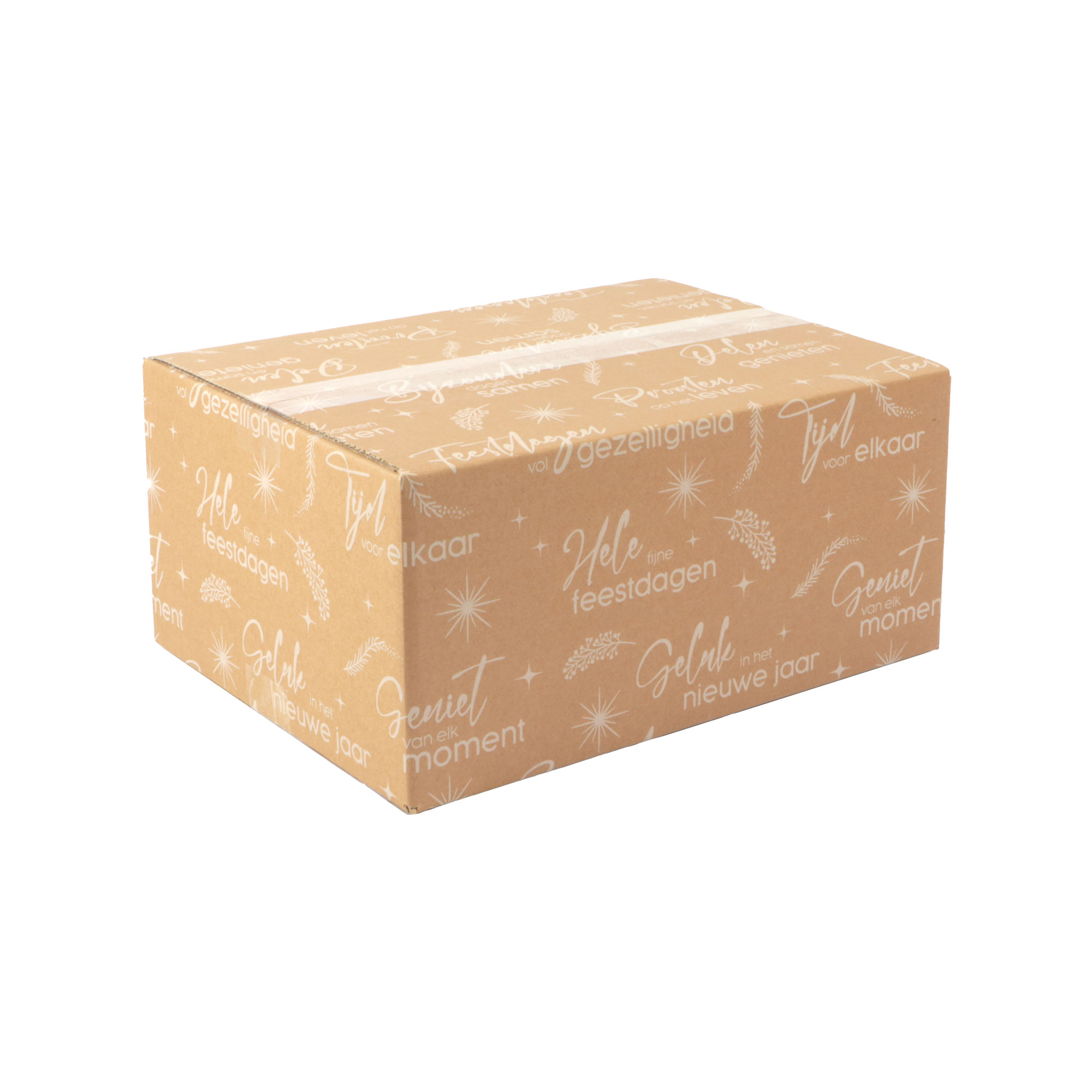 Picture of Kerstdoos C200 kerstwensen 39x29x20 cm kraft wit (uc)