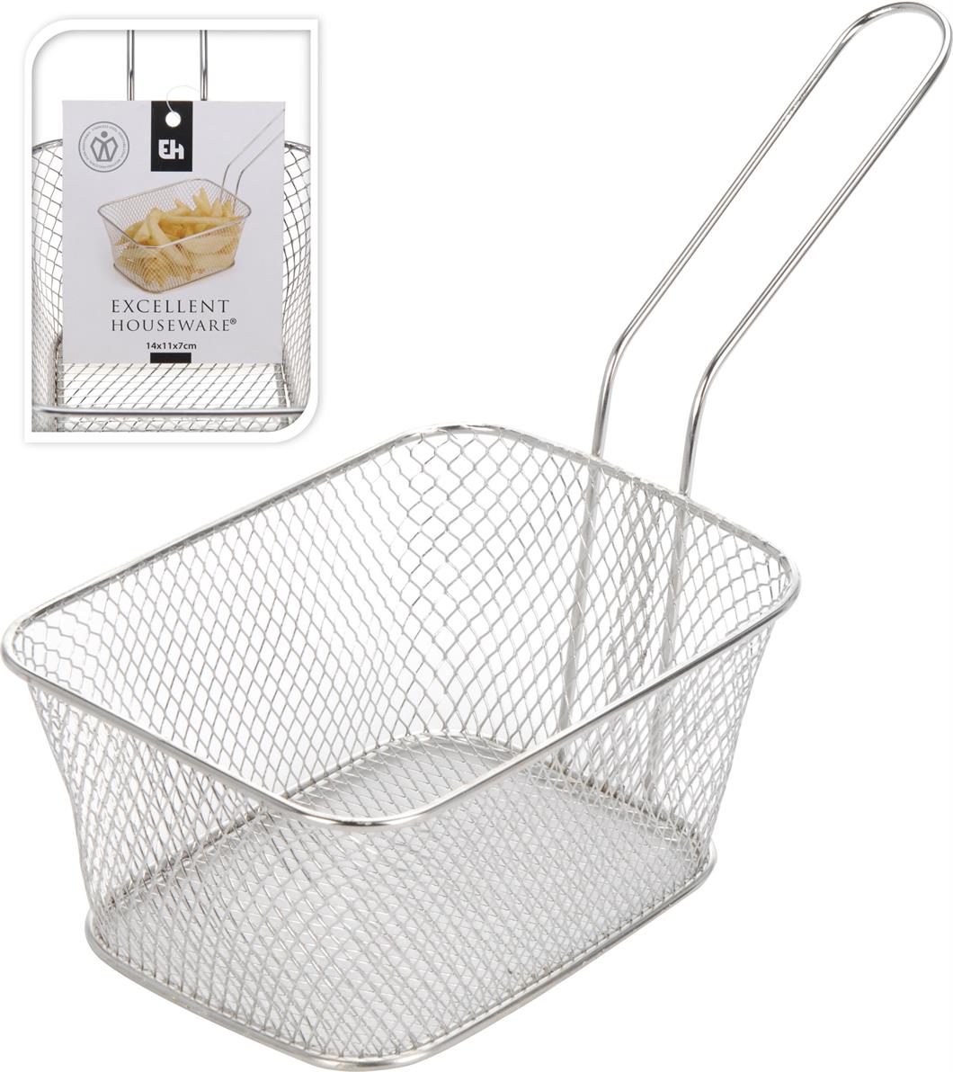 Afbeelding van Frituurmandje met rvs greep, 14x11x7 cm 