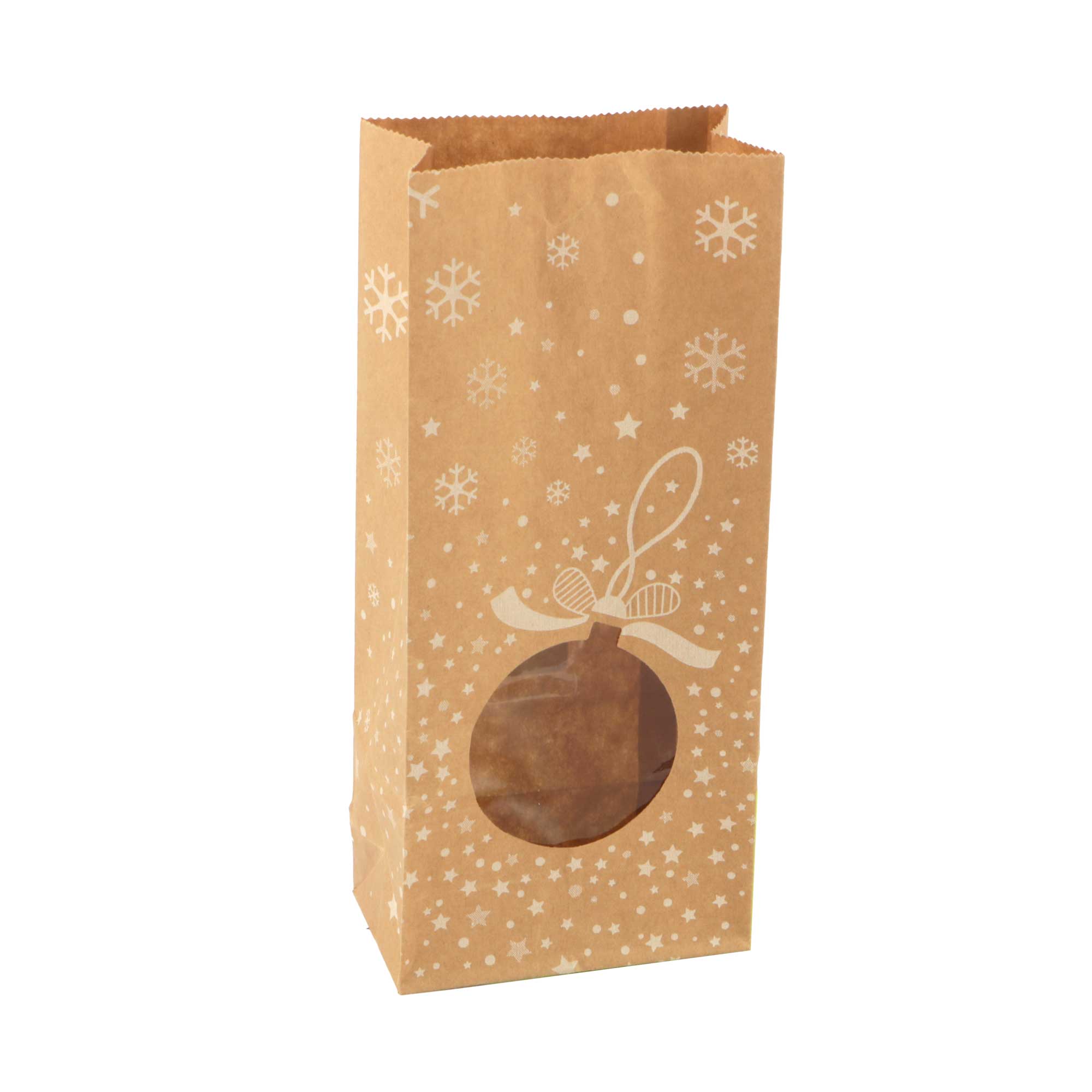 Picture of Pak à 100 vensterzak 9+5x20,5 cm kerstbal (uc)