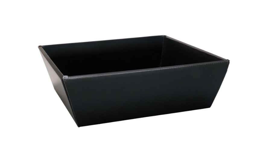 Afbeelding van Ds à 10 krimp kartonnen mand 31x29x10 cm zwart