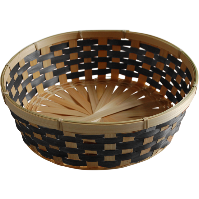 Picture of Mand bamboe rond ø29x8 cm naturel/zwart