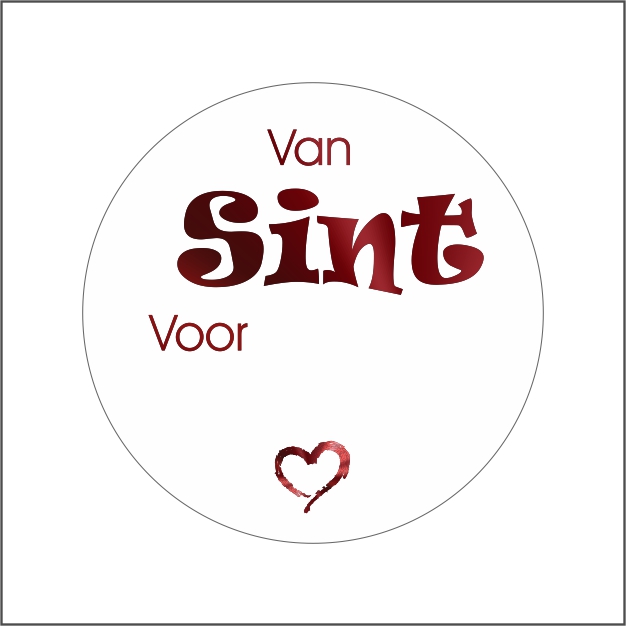 Picture of Ds à 250 Sint etiket 3,9 cm Van sint voor ...