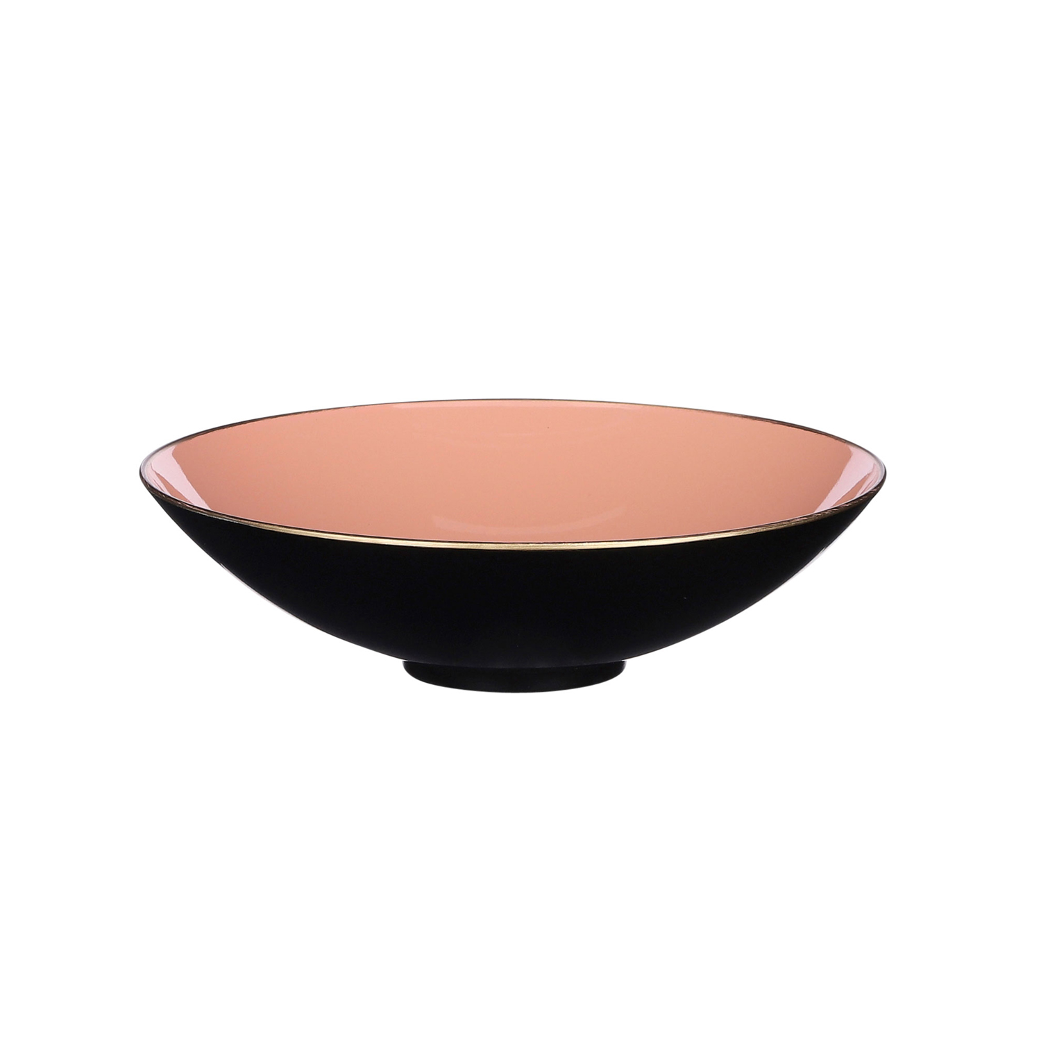 Afbeelding van Kunststof schaal 25x6 cm zalm/zwart/goud