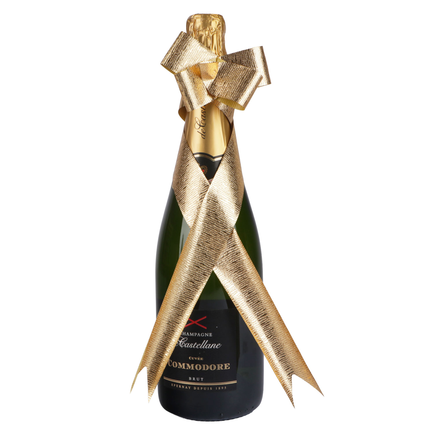 Picture of Ctn of 100 pullbows bottles Ø75 mm 30 mm incl. transparent label metallic gold