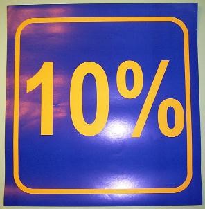 Afbeelding van Raambiljet 10% korting fluor 24x23 cm (uc)
