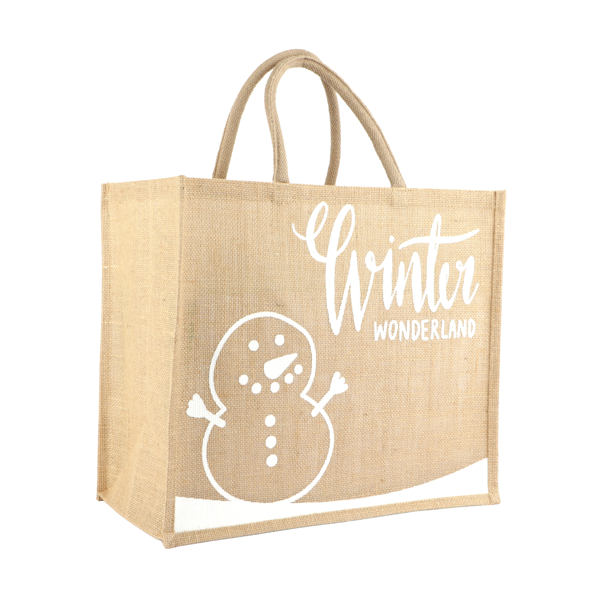 Picture of Eco jute trendy tas 40+22x35 cm Winter Wonderland (uc)