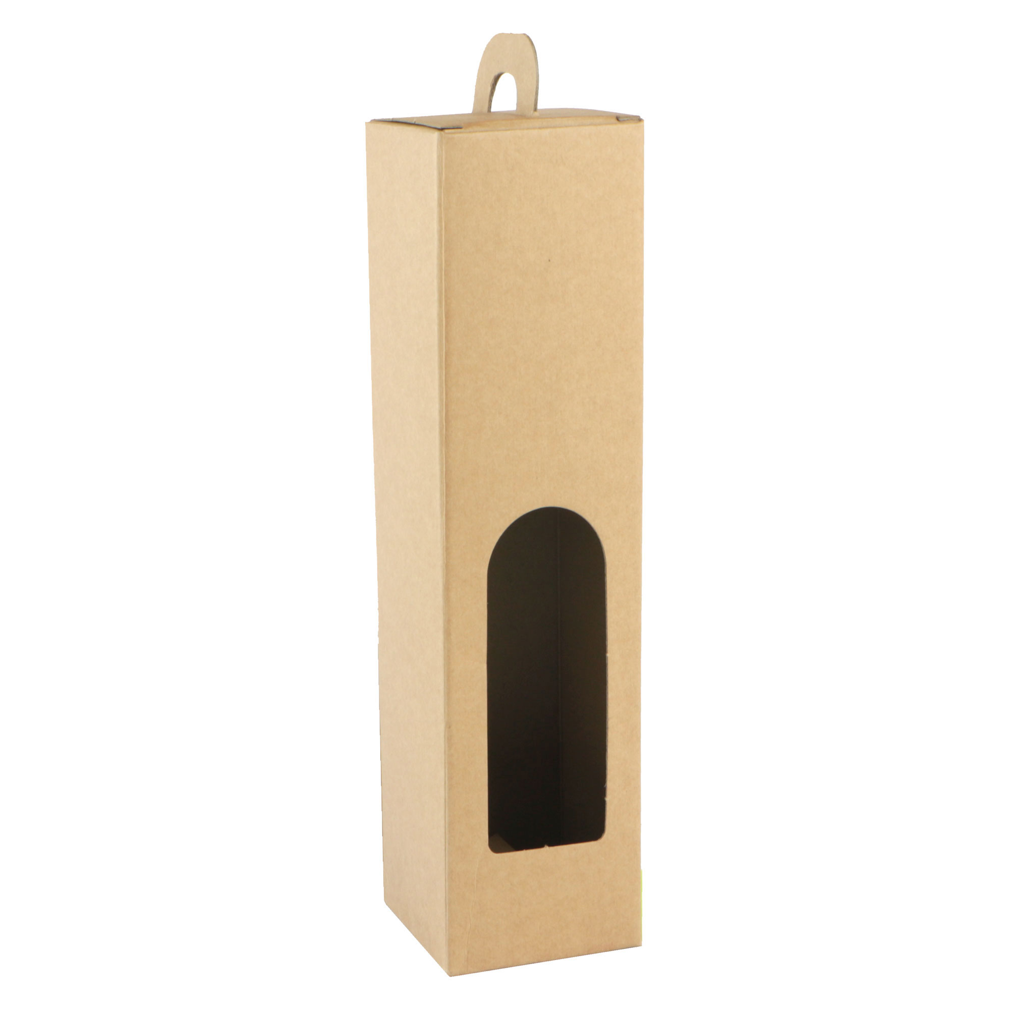 Picture of Draagkarton 1 fles 9x9x37 cm effen kraft Havana 