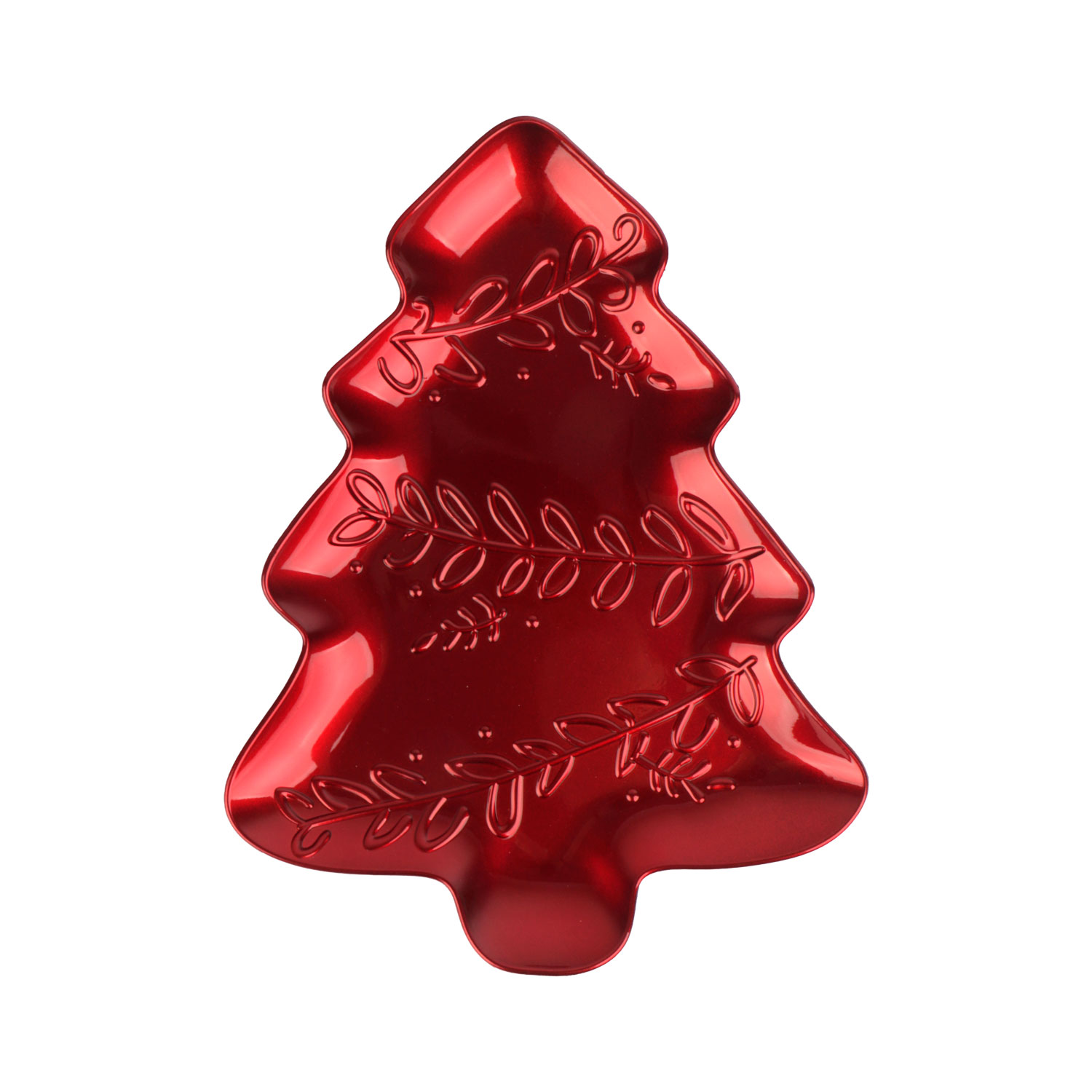 Afbeelding van Decoratiebord kerstboom rood 28,5x21,5x2,5 cm 