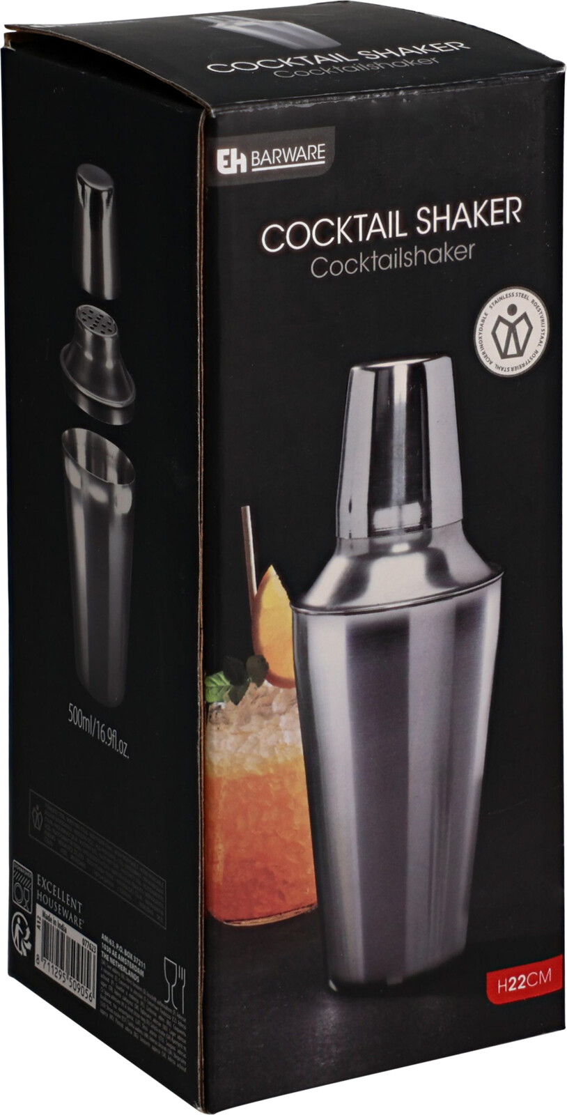 Afbeelding van Rvs cocktail shaker 9,4x22 cm 500 ml