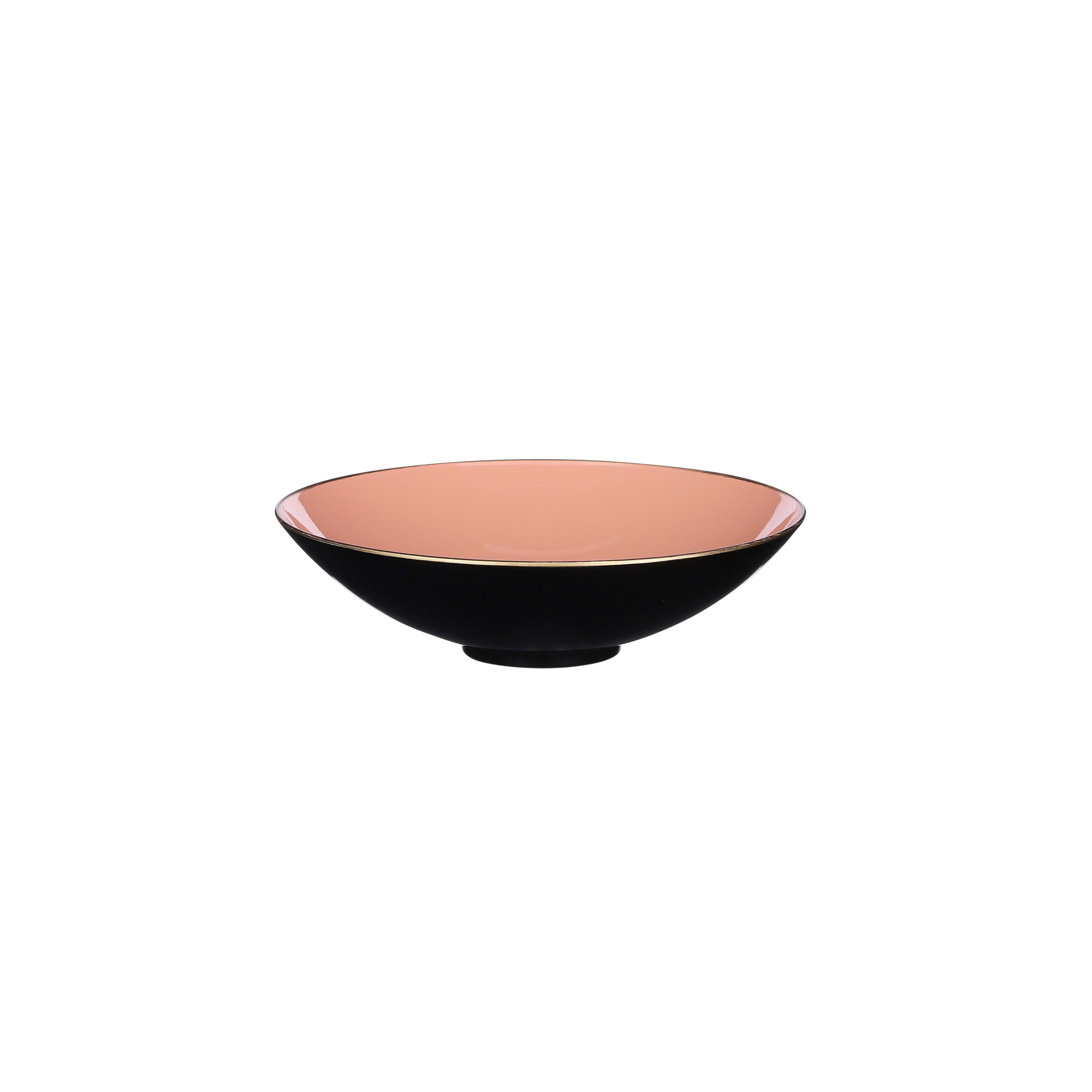 Picture of Kunststof schaal 25x6 cm zalm/zwart/goud