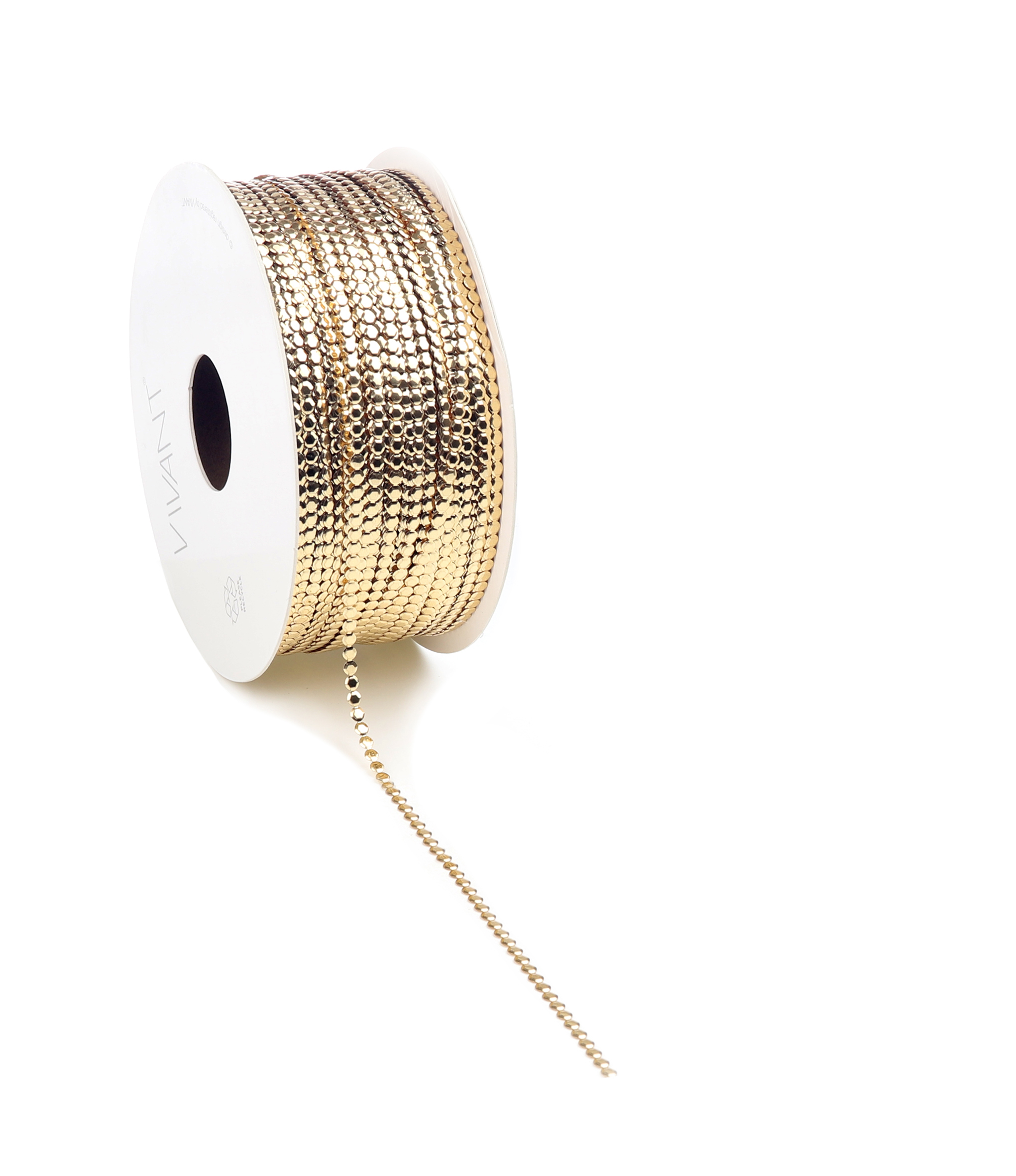 Picture of Rol krullint 3 mm 50 mtr bolletjes metallic goud
