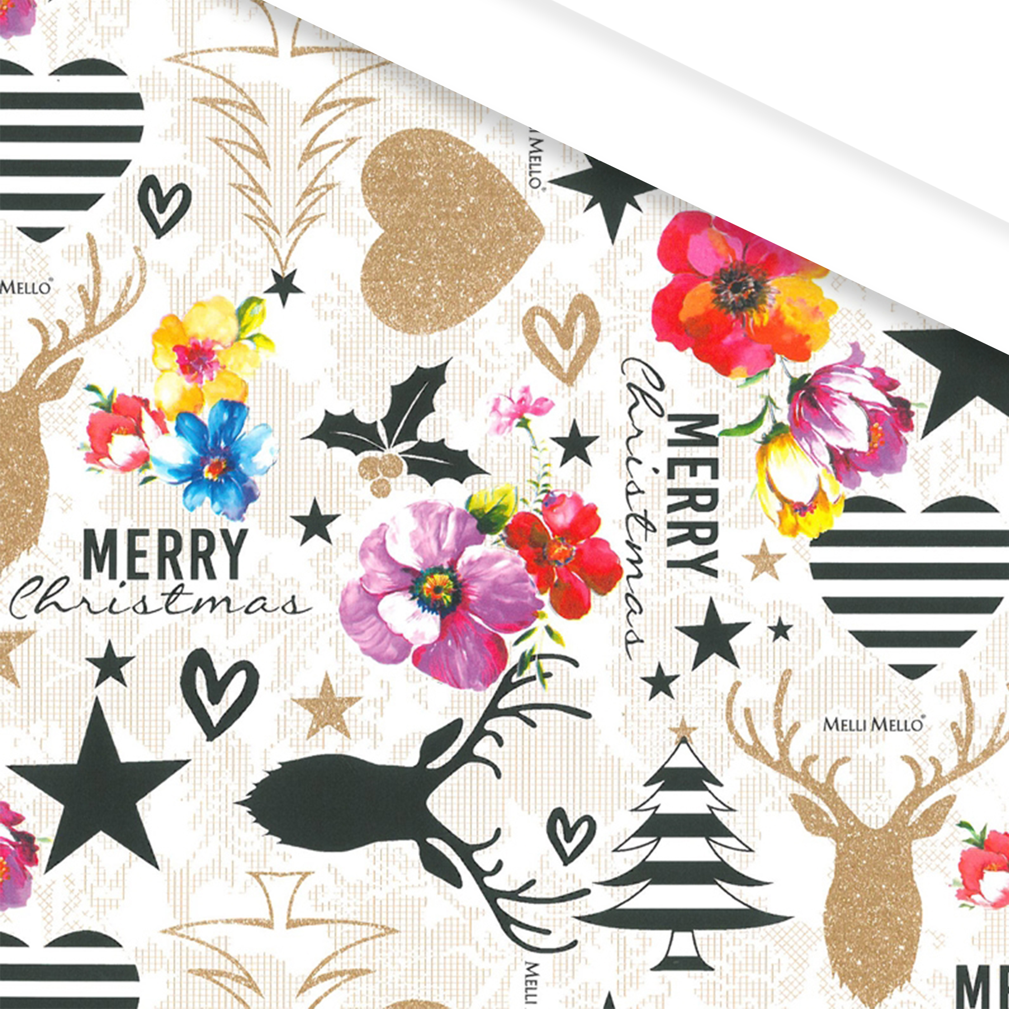 Afbeelding van Rol Kerstpapier 30 cm 200 mtr Merry Christmas (uc)