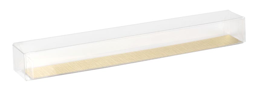 Picture of Ctn à 100 pvc box 25x3,4x2,9 cm p16 with gold bottom card