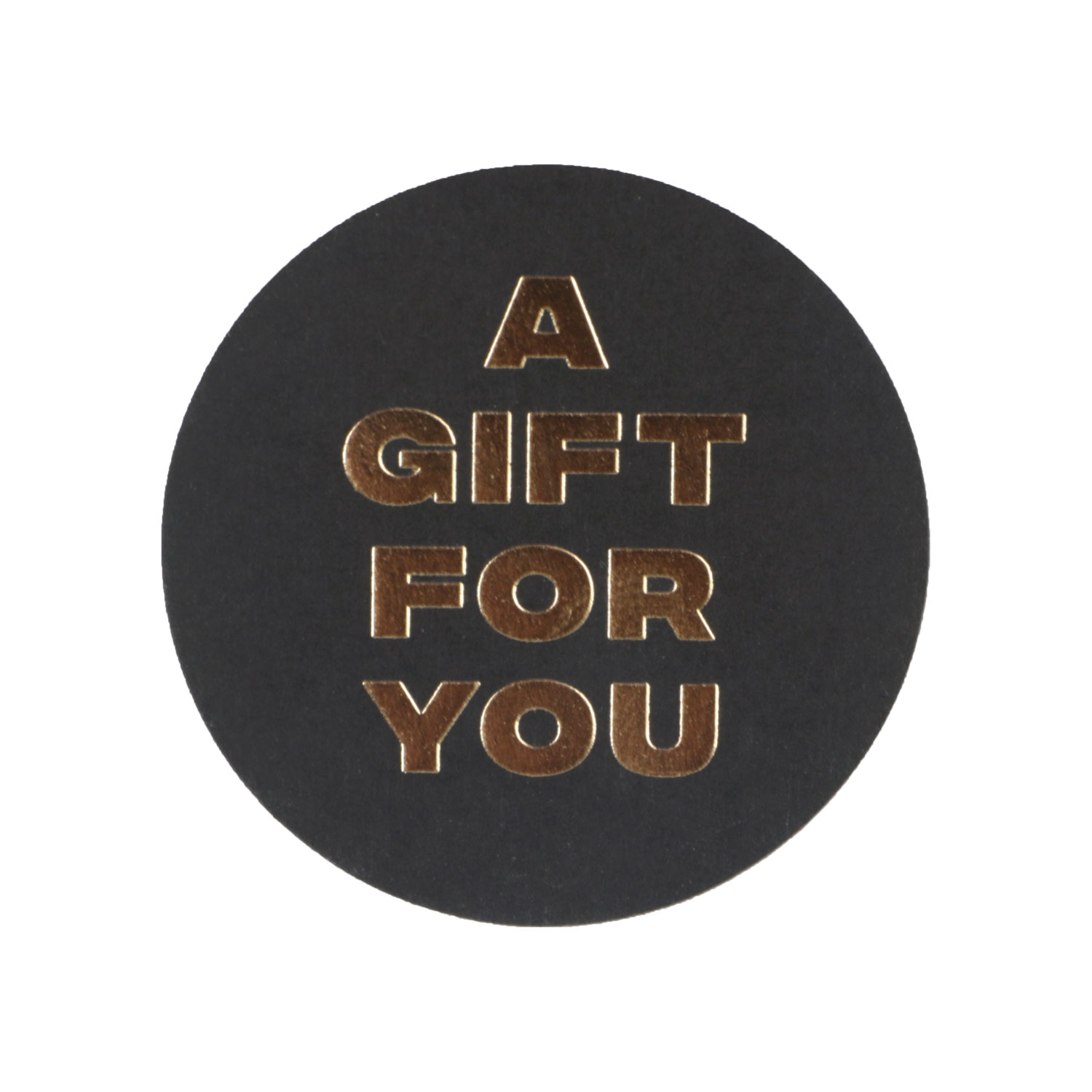 Afbeelding van Ds à 500 kado etiket ø4 cm A Gift For You zwart/goud