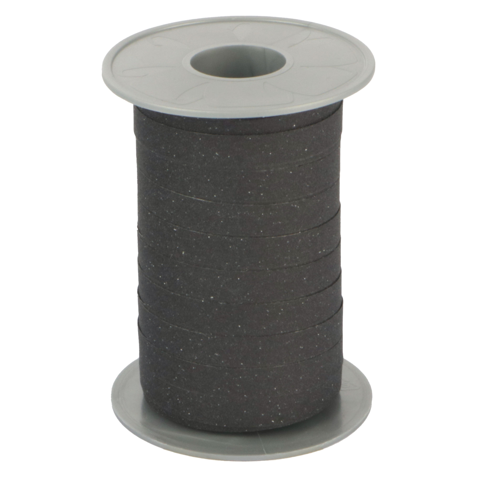 Afbeelding van Rol krullint 10 mm 100 mtr glitter zwart