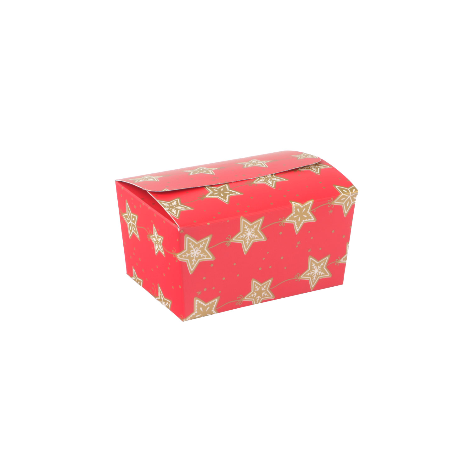 Picture of Pak à 24 luxe bonbondoos 250 gram laag sterren rood/goud