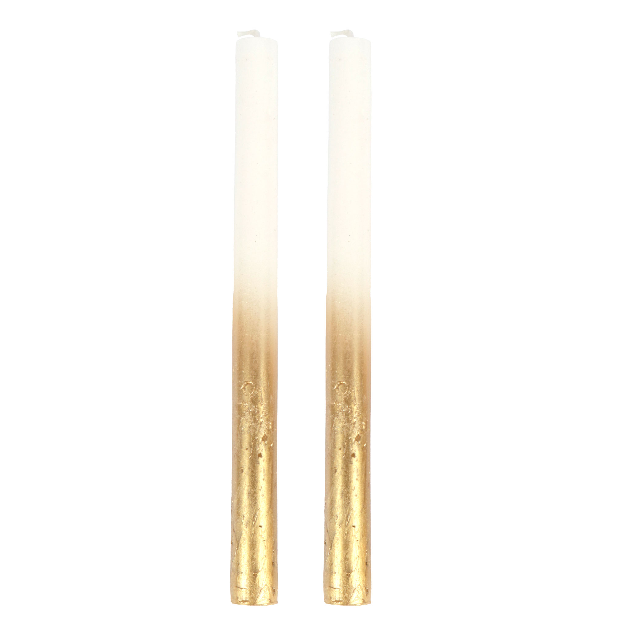 Picture of Set à 2 dinerkaars 25 cm wit met goud
