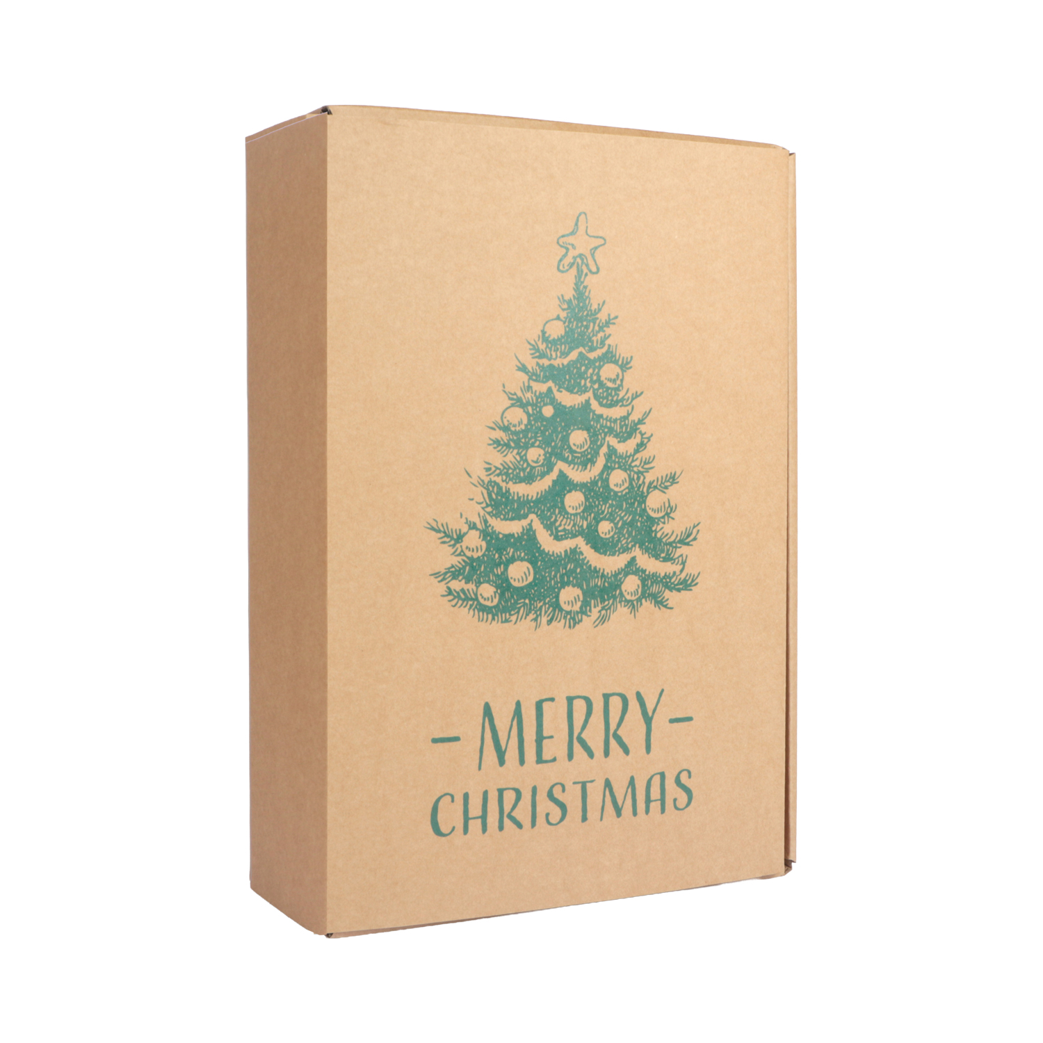 Afbeelding van Ds à 25 geschenkdoos 3 fles 36x25x9 cm kraft Merry Christmas