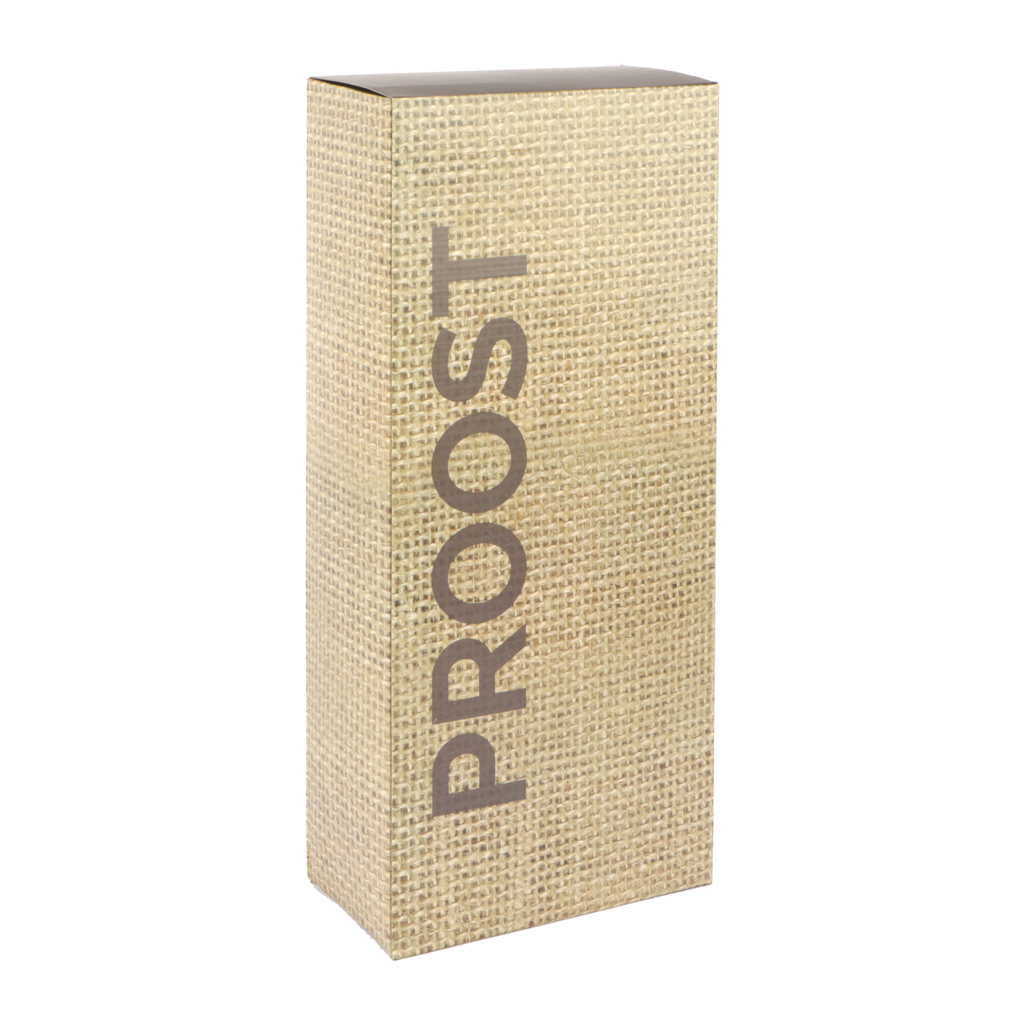 Picture of Kokerdoos 2 fles jute look Proost bruin 16x8x35,6 cm