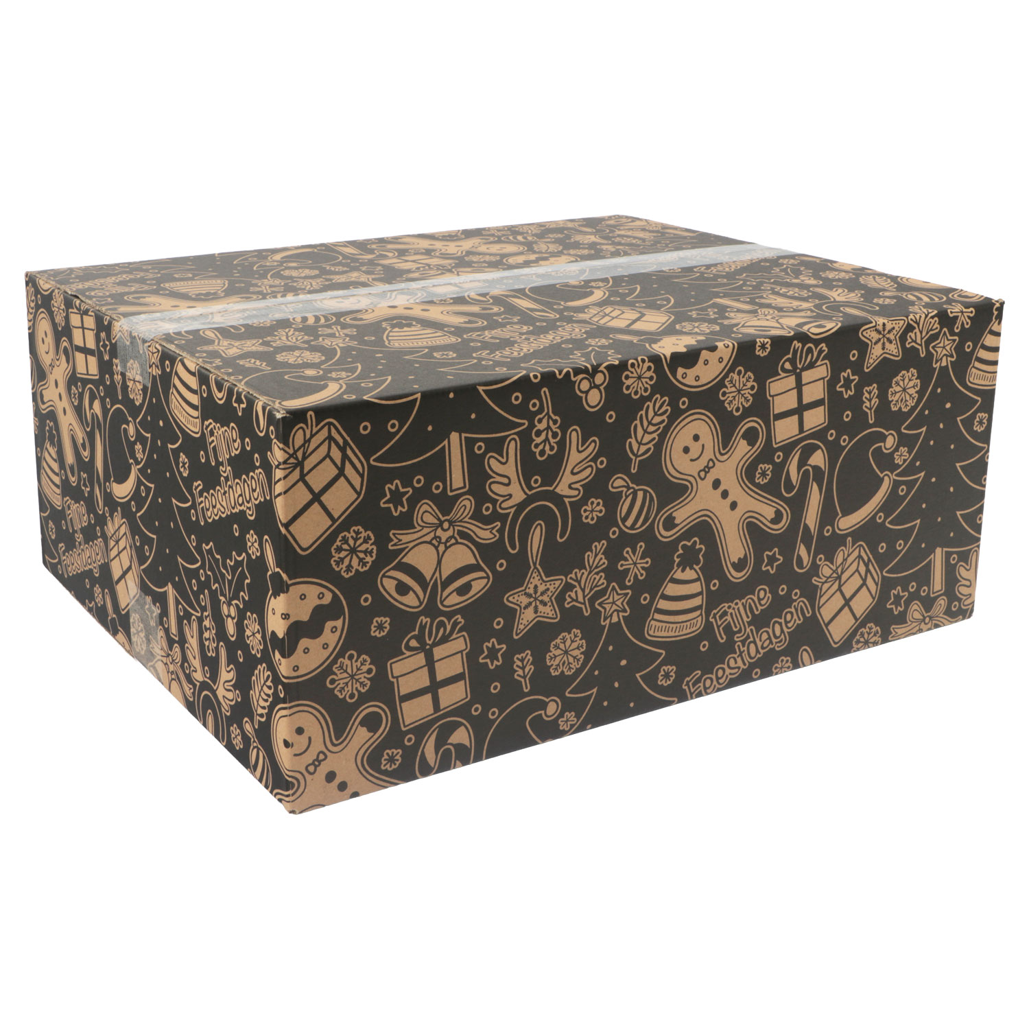 Afbeelding van Kerstdoos G200 Kerstornamenten 49x39x20 cm kraft zwart