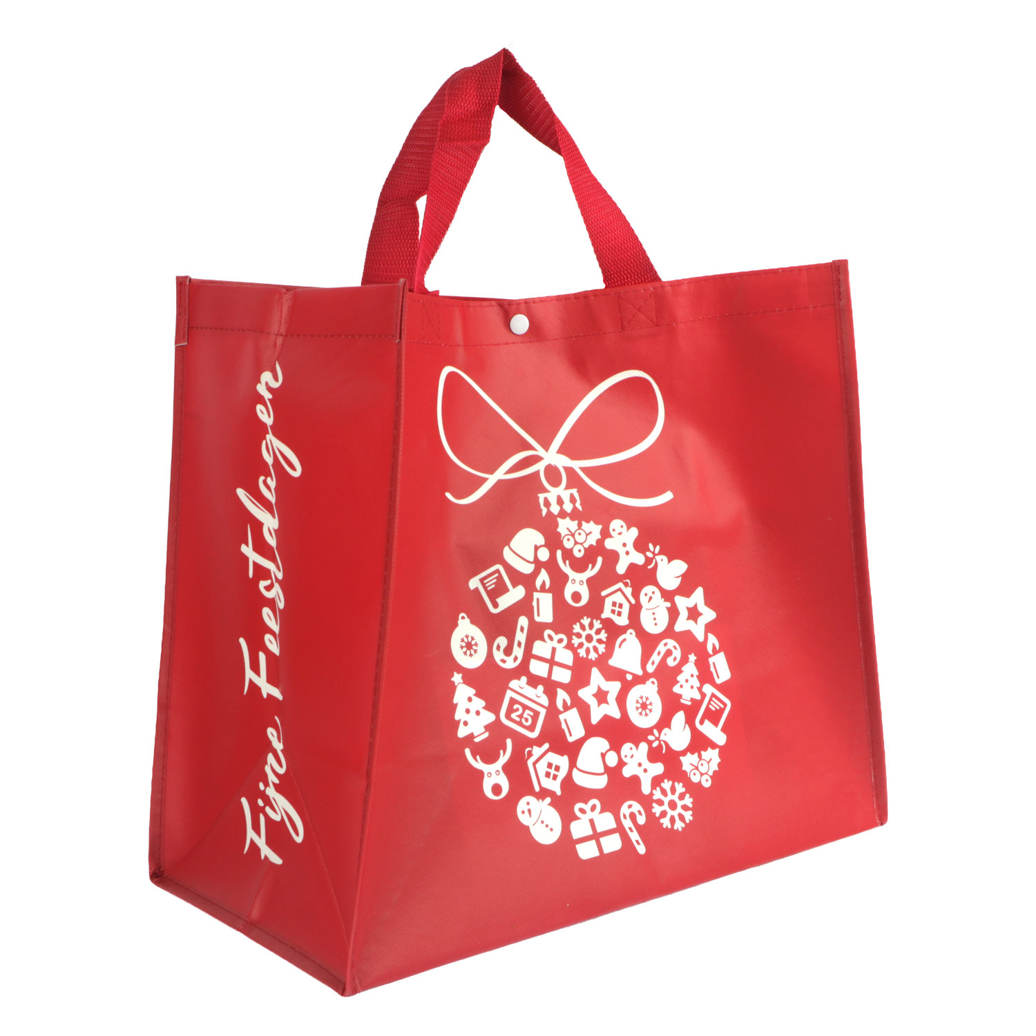 Afbeelding van Pak à 10 big shopper 40+22x35+3 cm Fijne Feestdagen