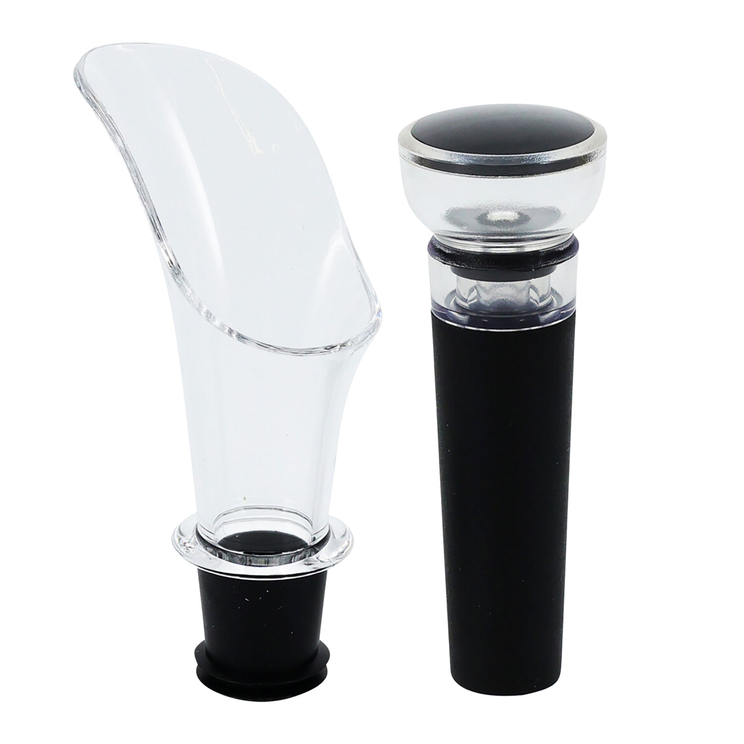 Afbeelding van Wijnset met wijnschenker en flessenstop (leverbaar vanaf week 51)