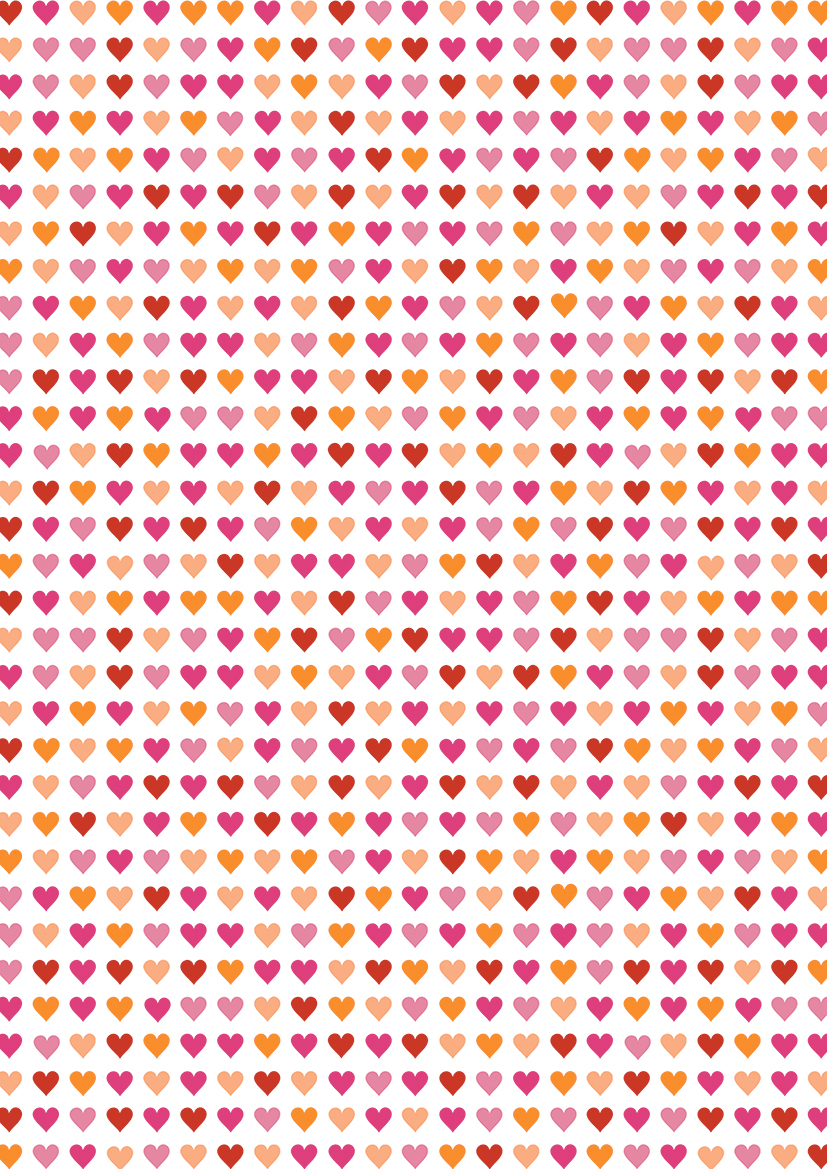 Afbeelding van Rol kadopapier 50 cm 200 mtr hartjes veelkleurig