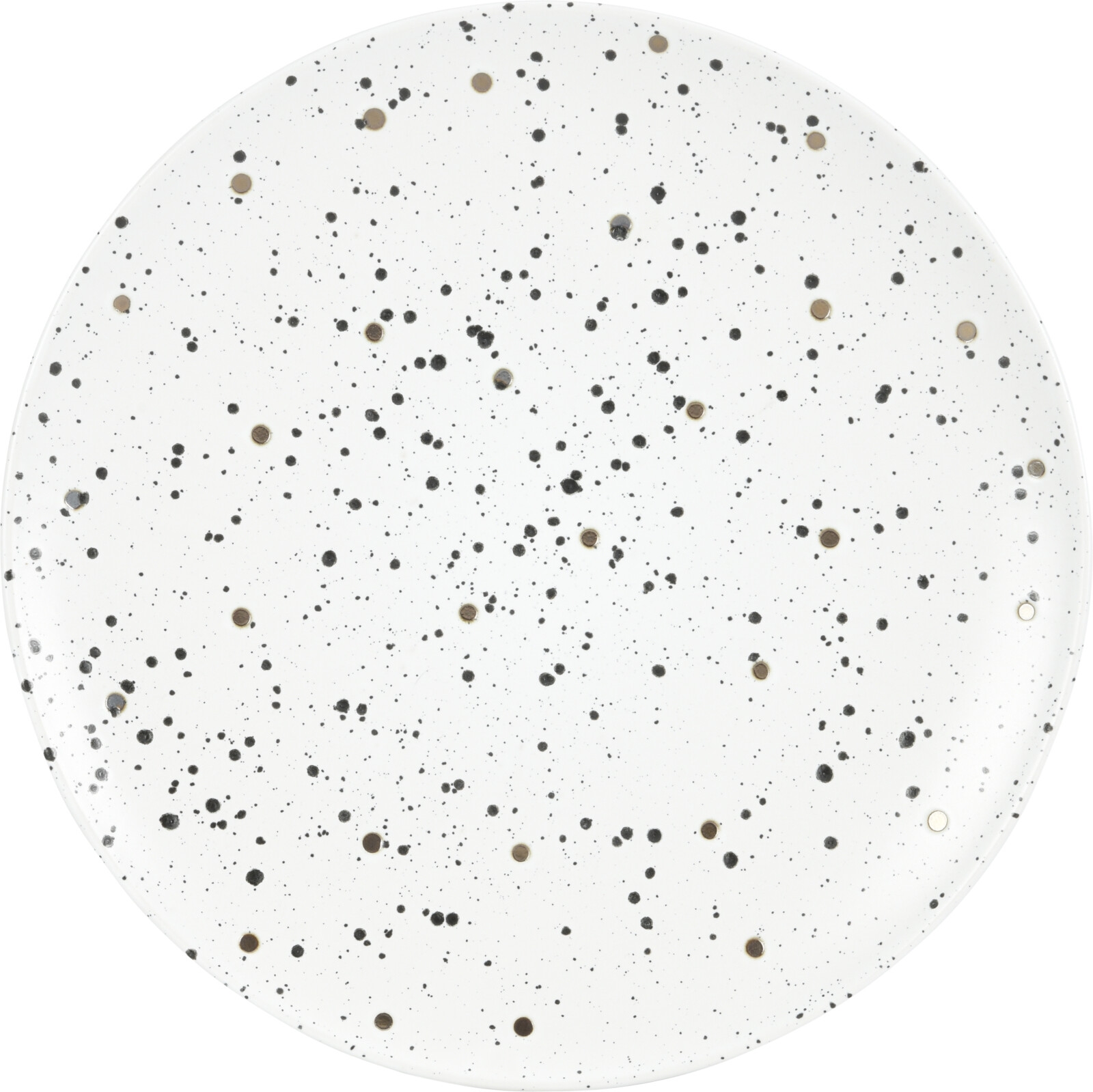 Picture of Bord keramiek 26,5 cm wit met metallic stippen