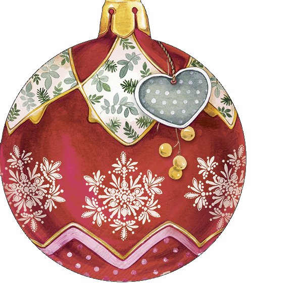 Afbeelding van Pak à 12 servetten 33x33 cm 3 laags Kerstbal