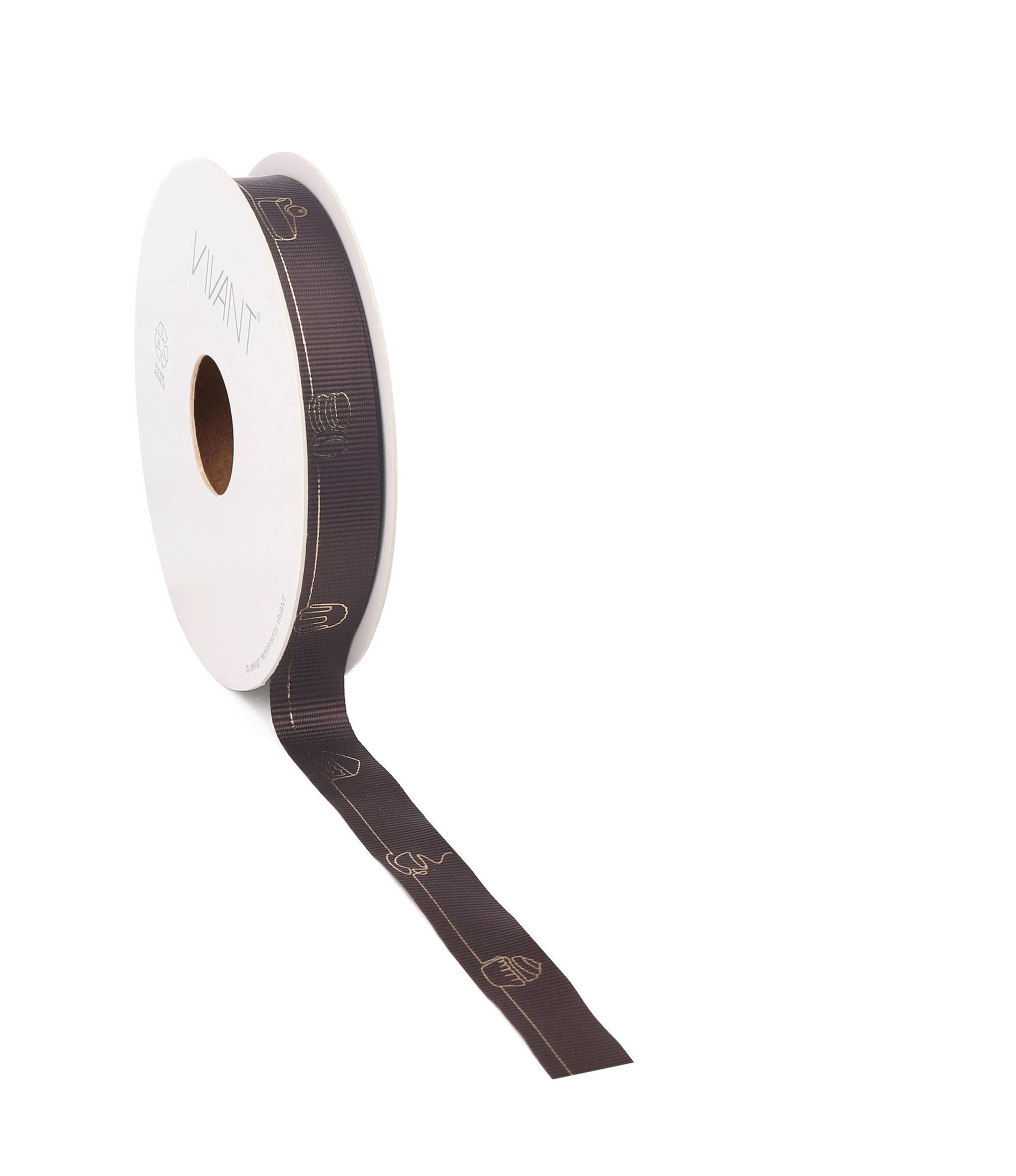 Picture of Rol textiellint 15 mm 20 mtr Treats bruin (met foliedruk) (uc)