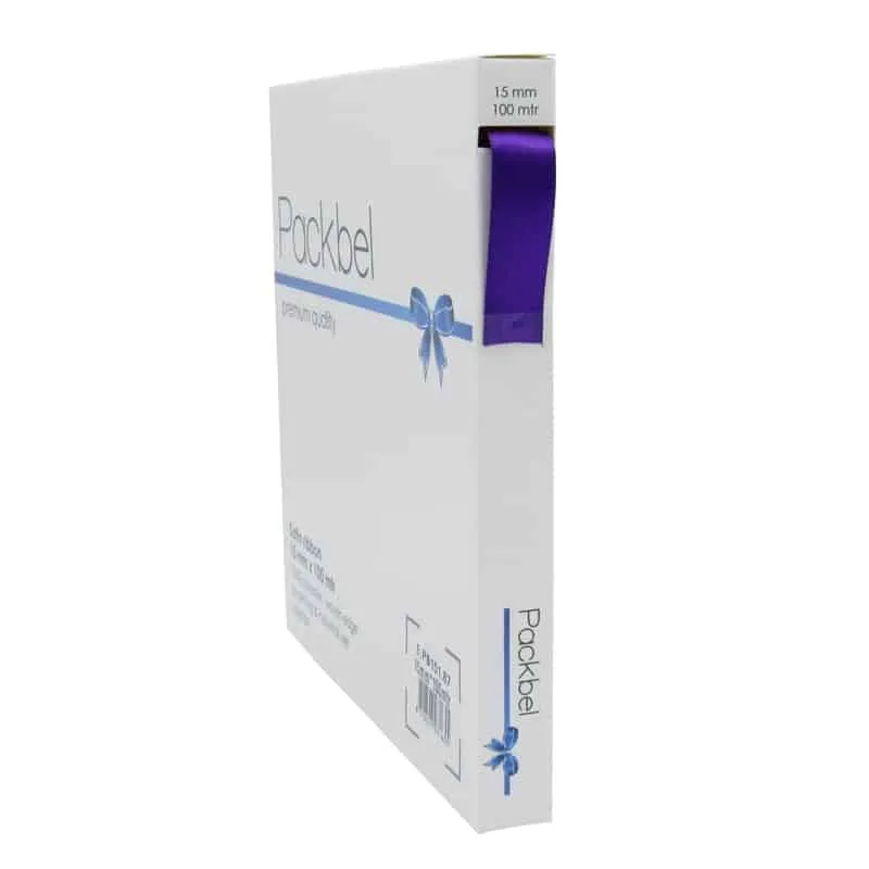 Afbeelding van Rol satijnlint 15 mm 100 mtr paars