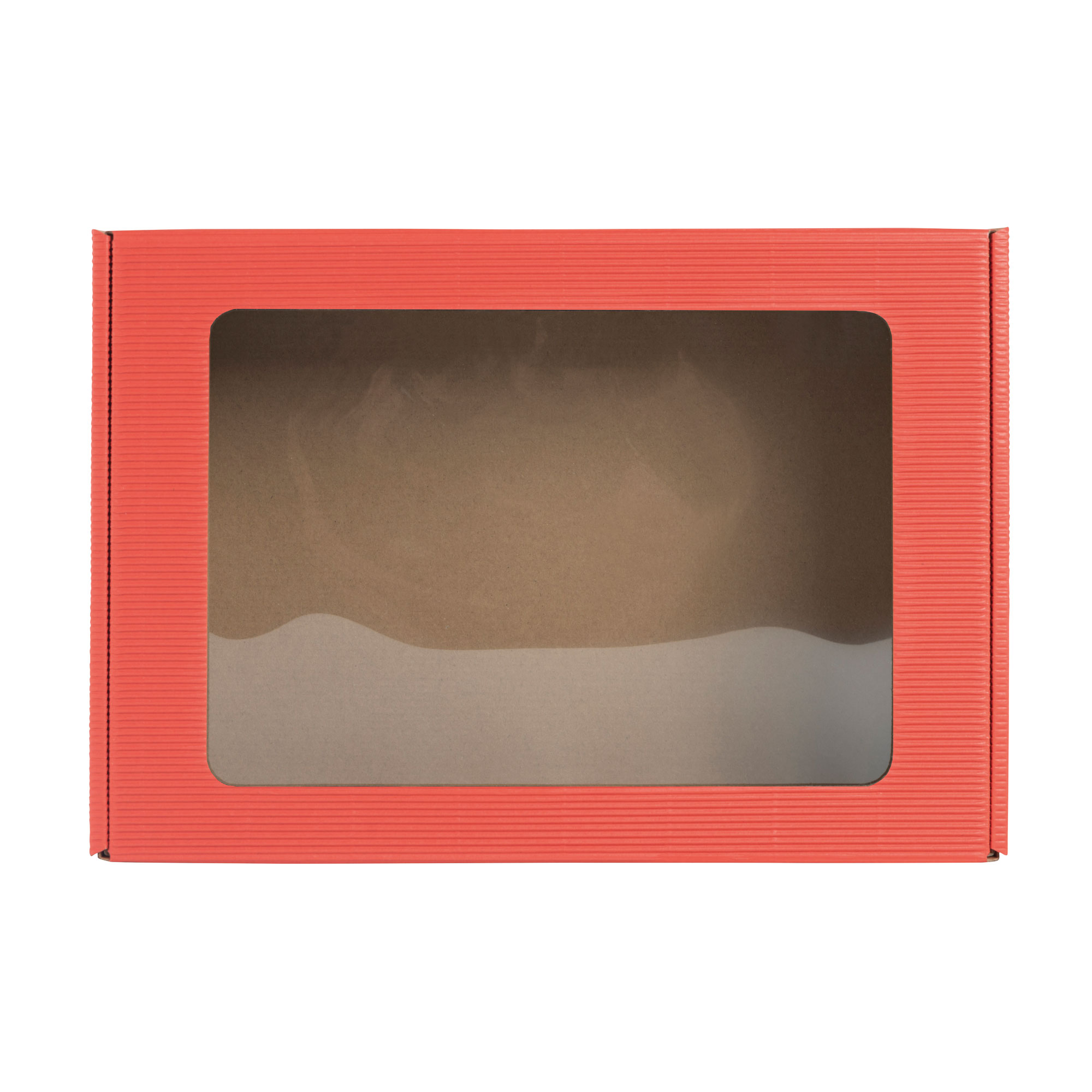 Picture of Pak à 10 vensterdoos 30,5x21x8,5 cm open golf rood 