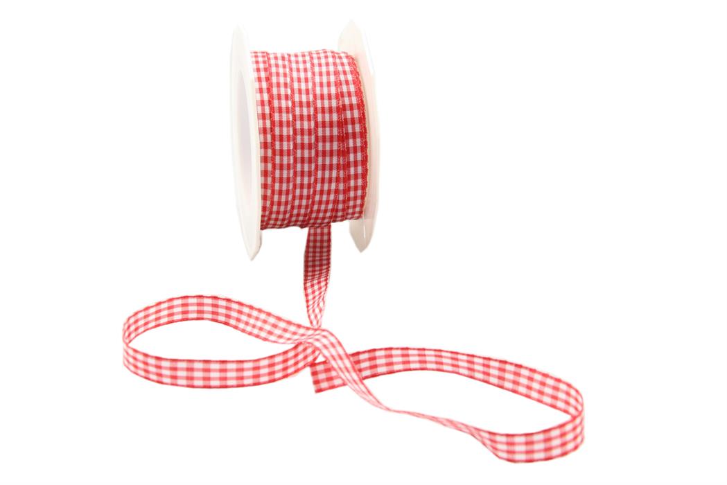 Picture of Rol textiellint 10 mm 20 mtr ruit rood/wit 