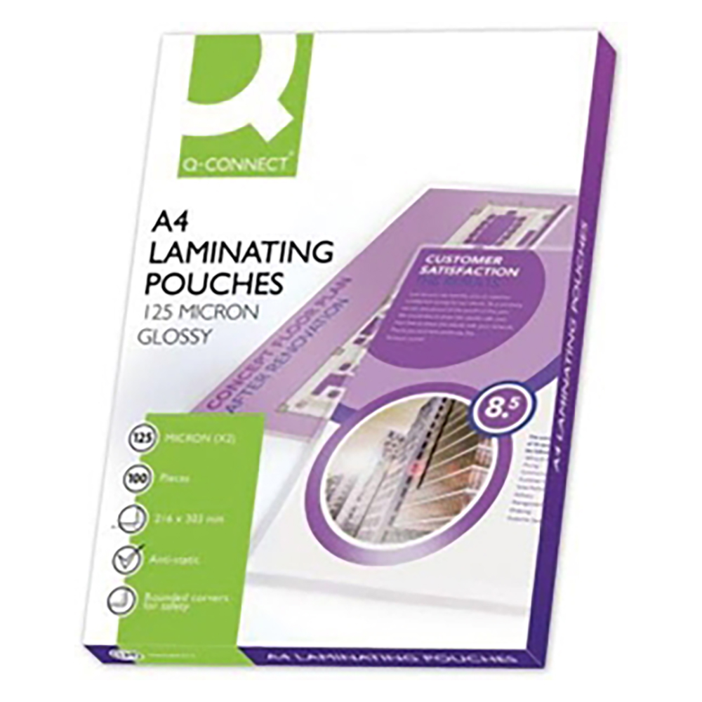 Afbeelding van Ds à 100 lamineerhoes q-connect A4 -  2x 125 (250) micron 