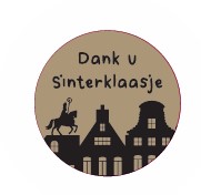 Afbeelding van Ds à 500 Sint etiket 3,5 cm Dank u sinterklaasje