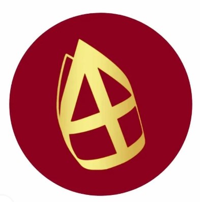 Afbeelding van Ds à 250 Sint etiket Ø 3,9 cm Mijter bordeaux