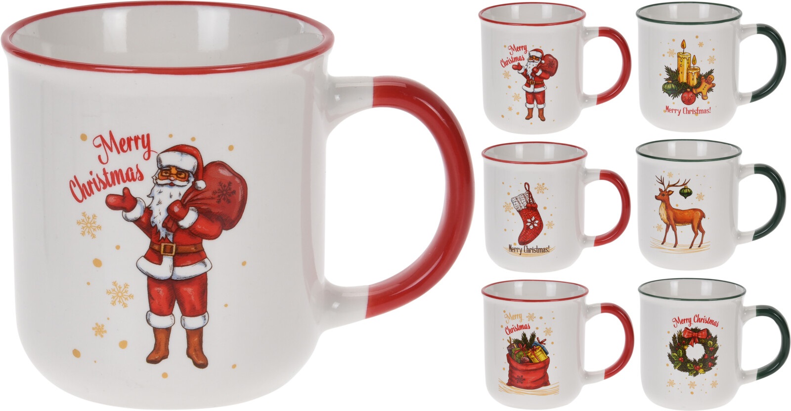 Picture of Mok porselein 290 ml Merry christmas assorti (ucl)