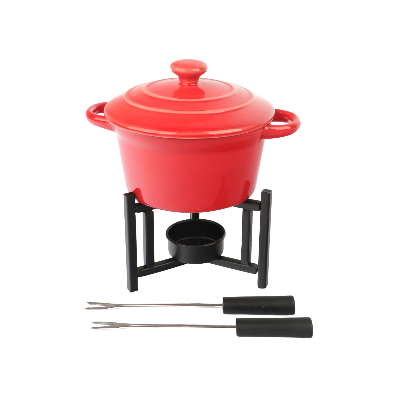 Picture of Fondueset + 2 forks red + lid