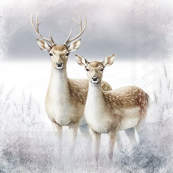 Picture of Pak à 20 servetten 33x33 cm 3 laags Winterherten