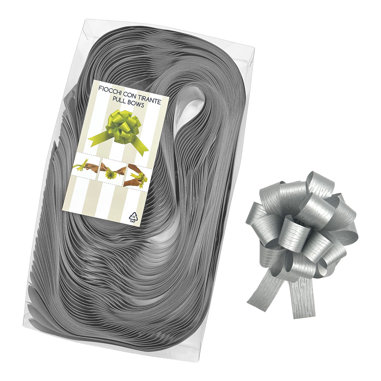 Afbeelding van Pak à 30 trekstrik Ø95 mm 20 mm paperlook zilver